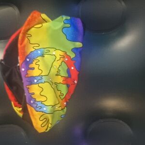 Rainbow Peace Sign Bandana Headwrap